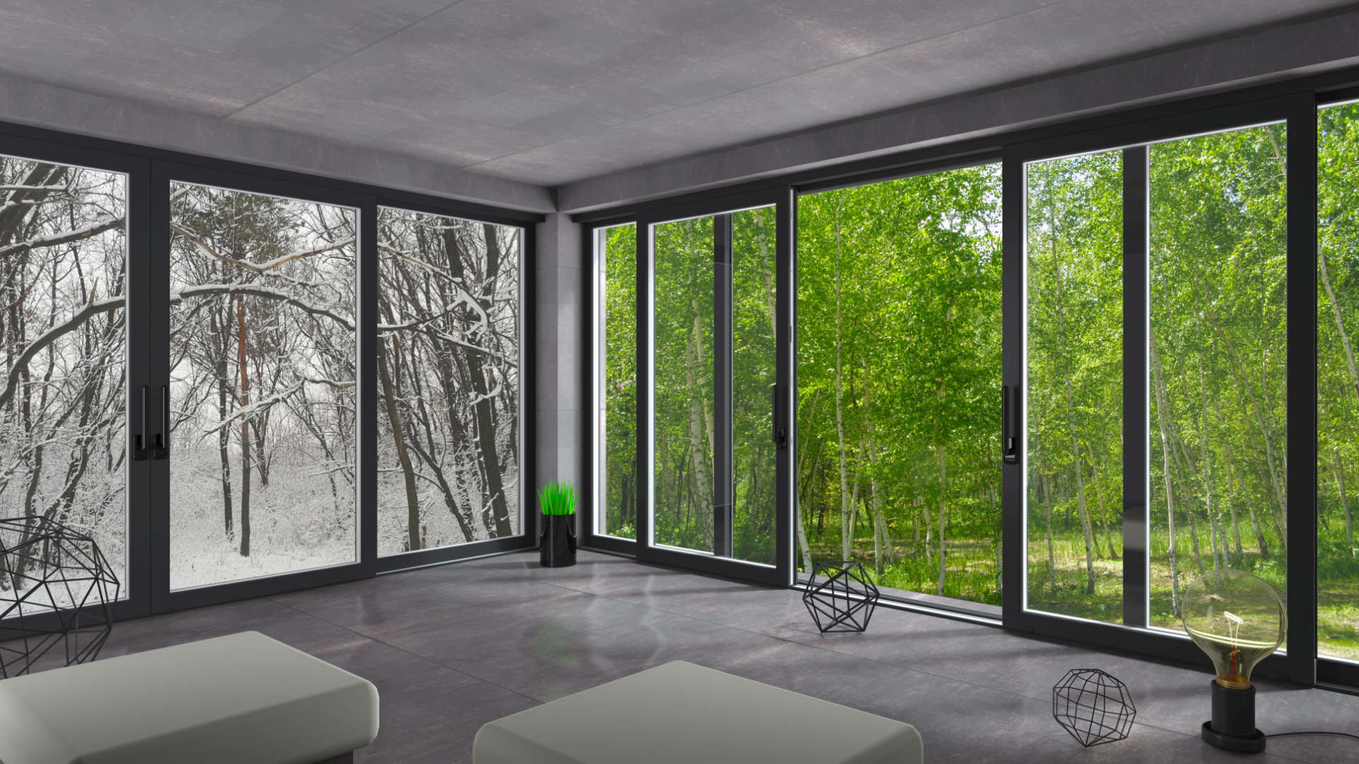 Sliding timber windows London winter summer