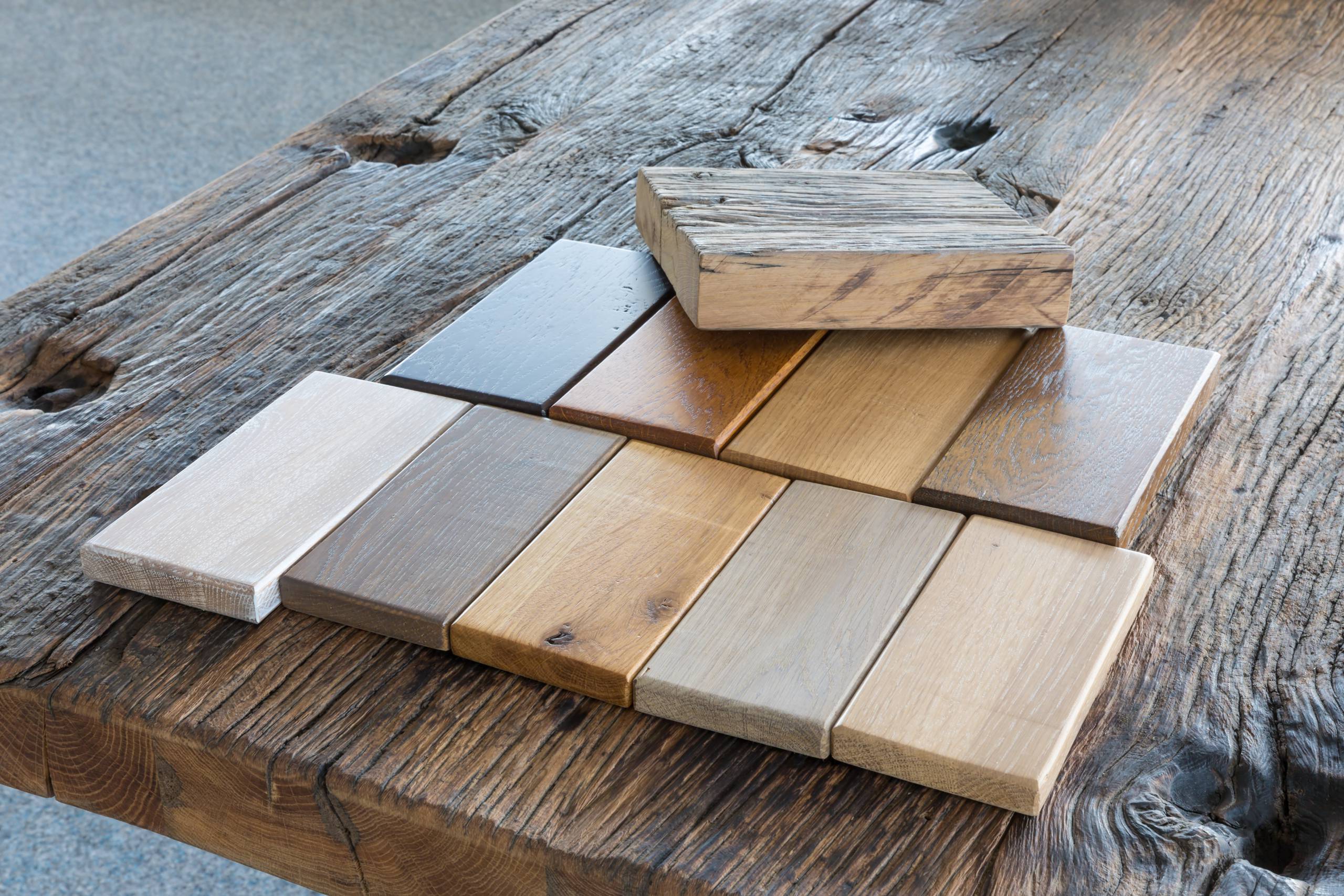 Samples of different kinds of furniture materials