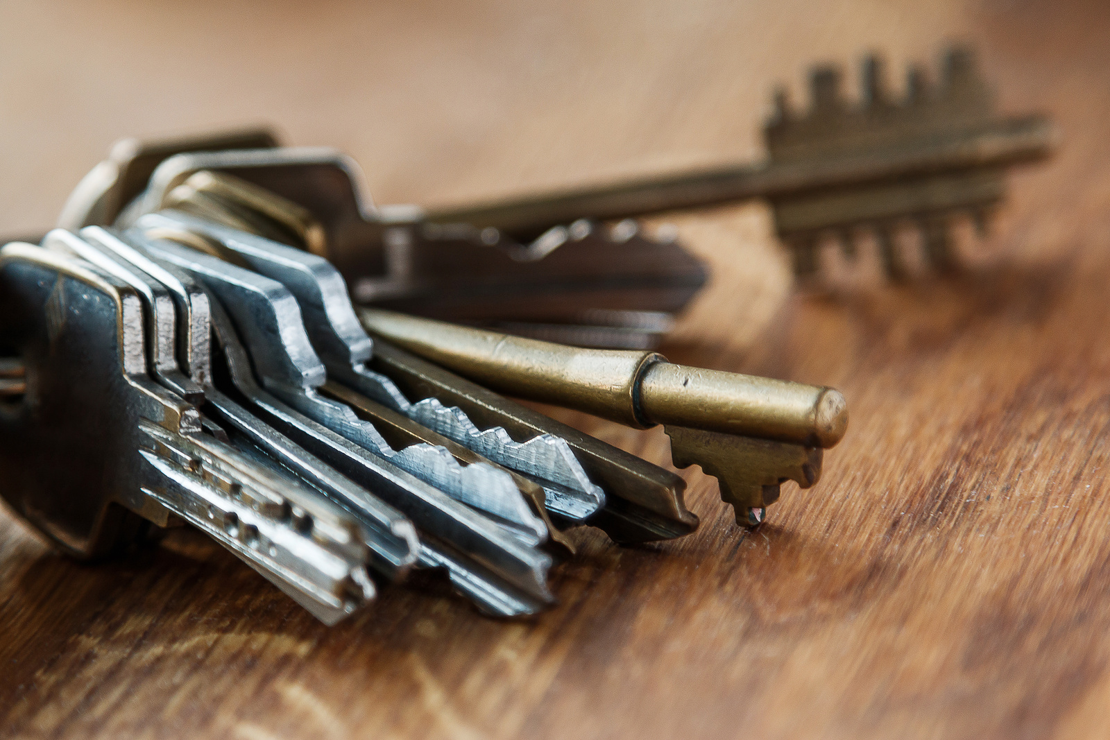 Bunch of different keys to bespoke front doors London